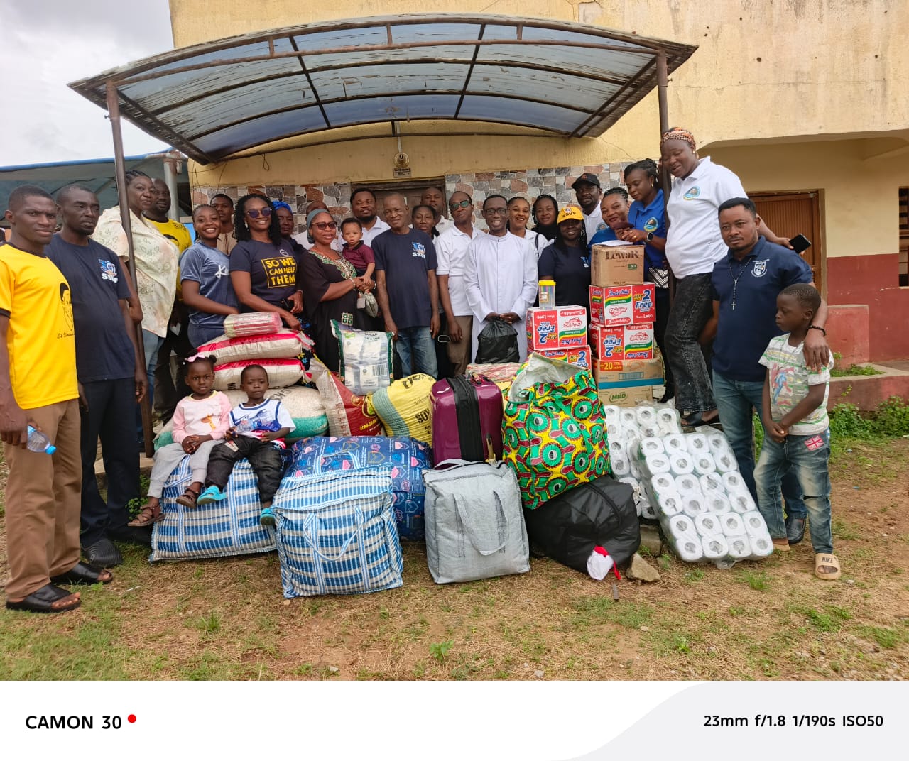 VIN-JPIC team presenting relief materials and provisions in solidarity with a community in need
